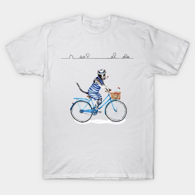 Victorian Can on a Bike T-Shirt by Goosi